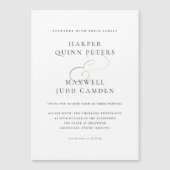 Modern Elegant Black and White Wedding Magnetische Uitnodiging (Voorkant)