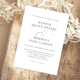 Modern Elegant Black and White Wedding Magnetische Uitnodiging