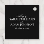 Modern Elegant Black and White Wedding Minimalist Bedankjes Labels (Achterkant)