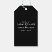 Modern Elegant Black and White Wedding Minimalist Cadeaulabel (Achterkant)