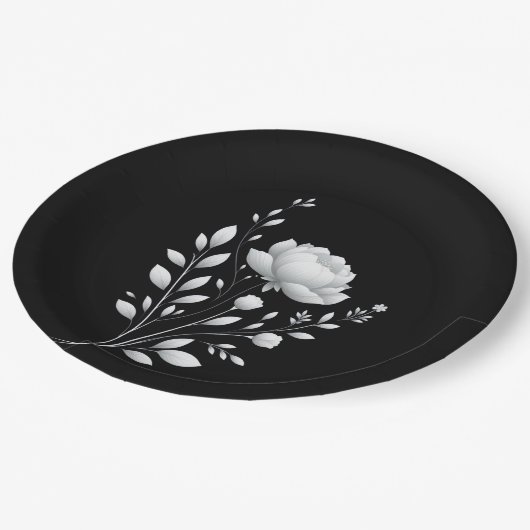 Modern Elegant Black and White Wedding Papieren Bordje (Gekanteld)