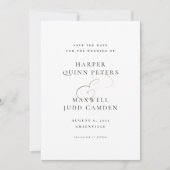 Modern Elegant Black and White Wedding Save The Date (Voorkant)