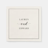 Modern Elegant Black and White Wedding Servet (Voorkant)