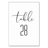 Modern Elegant Black and White Wedding Table Kaart (Achterkant)