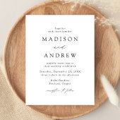 Modern Elegant Black and White Wedding Uitnodiging Briefkaart