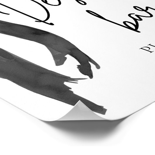 Modern Elegant Black Bow Dessert Bar Sign Poster (Hoek)