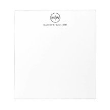 Modern Elegant Black Circle Two Monogram Initiaal