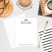 Modern Elegant Black Custom Name and Business Notitiekaartje