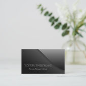 Modern Elegant Black Embossed Corporate Business Visitekaartje (Staand voorkant)