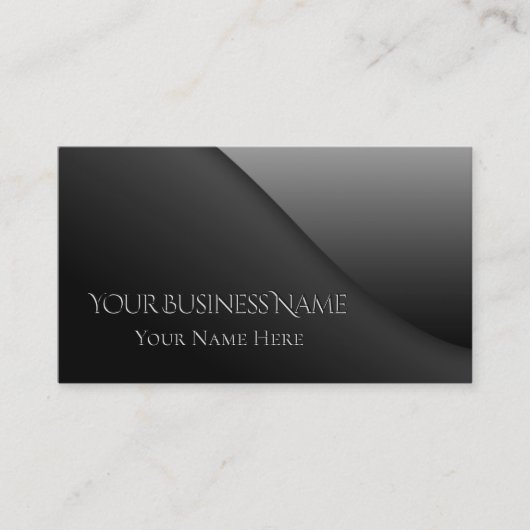 Modern Elegant Black Embossed Corporate Business Visitekaartje (Voorkant)