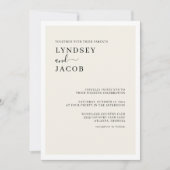 Modern Elegant Black en Cream Wedding Kaart (Voorkant)