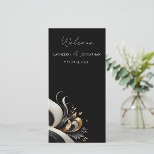 Modern Elegant Black en Gold (Staand voorkant)