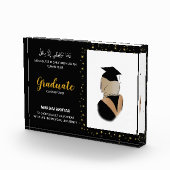 Modern Elegant Black en Gold Afstuderen Keepomwill Fotoblokken (Rechts)