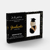 Modern Elegant Black en Gold Afstuderen Keepomwill Fotoblokken (Links)