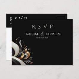 Modern Elegant Black en Gold Briefkaart