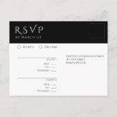 Modern Elegant Black en Gold Briefkaart (Achterkant)