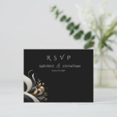 Modern Elegant Black en Gold Briefkaart (Staand voorkant)