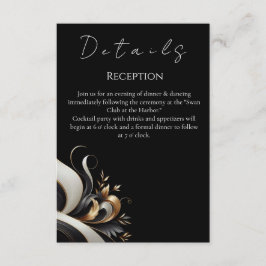 Modern Elegant Black en Gold Informatiekaartje