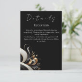 Modern Elegant Black en Gold Informatiekaartje (Staand voorkant)