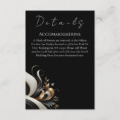 Modern Elegant Black en Gold Informatiekaartje (Achterkant)