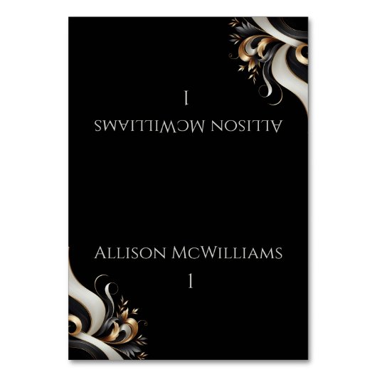 Modern Elegant Black en Gold Kaart (Voorkant)