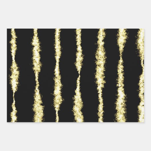 Modern Elegant Black en Gold Kerstmis Inpakpapier Vel (Voorkant 2)