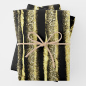 Modern Elegant Black en Gold Kerstmis Inpakpapier Vel (In situ)
