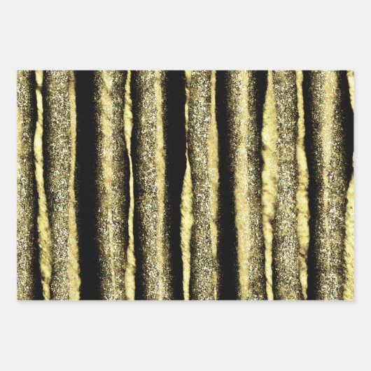 Modern Elegant Black en Gold Kerstmis Inpakpapier Vel (Voorkant)