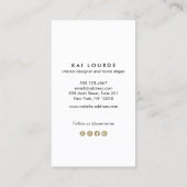 Modern elegant Black en Gold Leaf Pattern Visitekaartje (Achterkant)