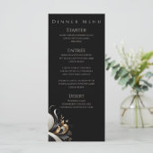 Modern Elegant Black en Gold Menu (Staand voorkant)