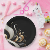 Modern Elegant Black en Gold Papieren Bordje (Feest)