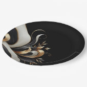 Modern Elegant Black en Gold Papieren Bordje (Gekanteld)