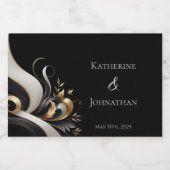 Modern Elegant Black en Gold Sparkling Wijnetiket (Enkel label)