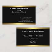 Modern Elegant Black en Gold Visitekaartje (Voorkant / Achterkant)