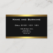 Modern Elegant Black en Gold Visitekaartje (Achterkant)