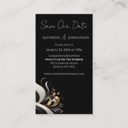 Modern Elegant Black en Gold Visitekaartje (Voorkant)