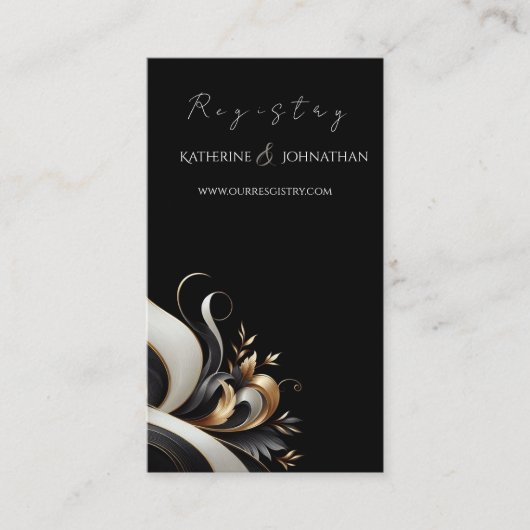 Modern Elegant Black en Gold Visitekaartje (Voorkant)