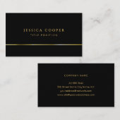 Modern Elegant Black en Goud Visitekaartje (Voorkant / Achterkant)