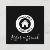 Modern Elegant Black en White Aanbevelingskaartje (Voorkant)