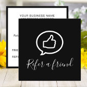 Modern Elegant Black en White Aanbevelingskaartje