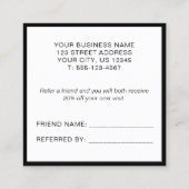 Modern Elegant Black en White Aanbevelingskaartje (Achterkant)