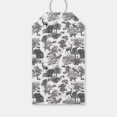 Modern Elegant Black en White Deer Toile Woodland Cadeaulabel (Achterkant)