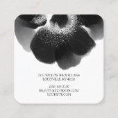 Modern Elegant Black en White Floral Pattern Vierkante Visitekaartje (Achterkant)