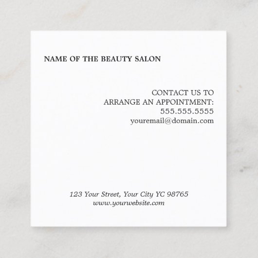 Modern Elegant Black en White Klantenkaartje (Achterkant)