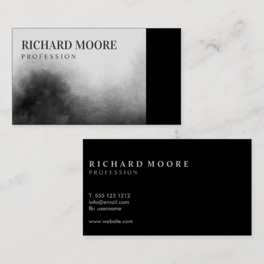 Modern Elegant Black en White Landscape Abstract Visitekaartje (Voorkant / Achterkant)