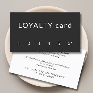 Modern Elegant Black en White Loyalty-kaart Klantenkaartje