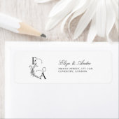 Modern Elegant Black en White Monogram Etiket (Insitu)