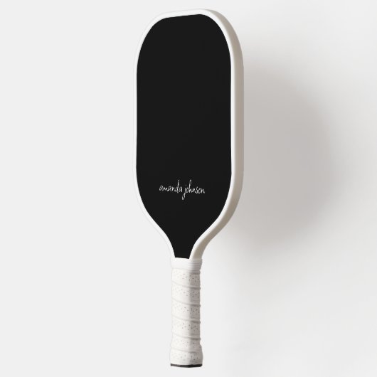 Modern Elegant Black en White Monogram Pickleball Paddle (Links)