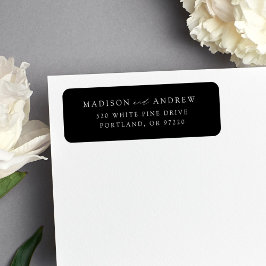 Modern Elegant Black en White Return-adres Etiket