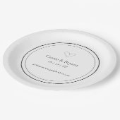 Modern Elegant Black en White Simple Wedding Papieren Bordje (Gekanteld)
